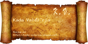 Kada Valéria névjegykártya